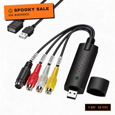 VHS to Digital Converter, USB Video Capture Card Device, RCA to USB A Converter,