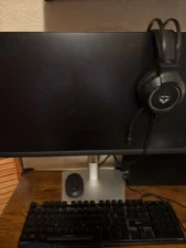 Dell gaming pc with keyboard and mouse and has led lights when turned on 