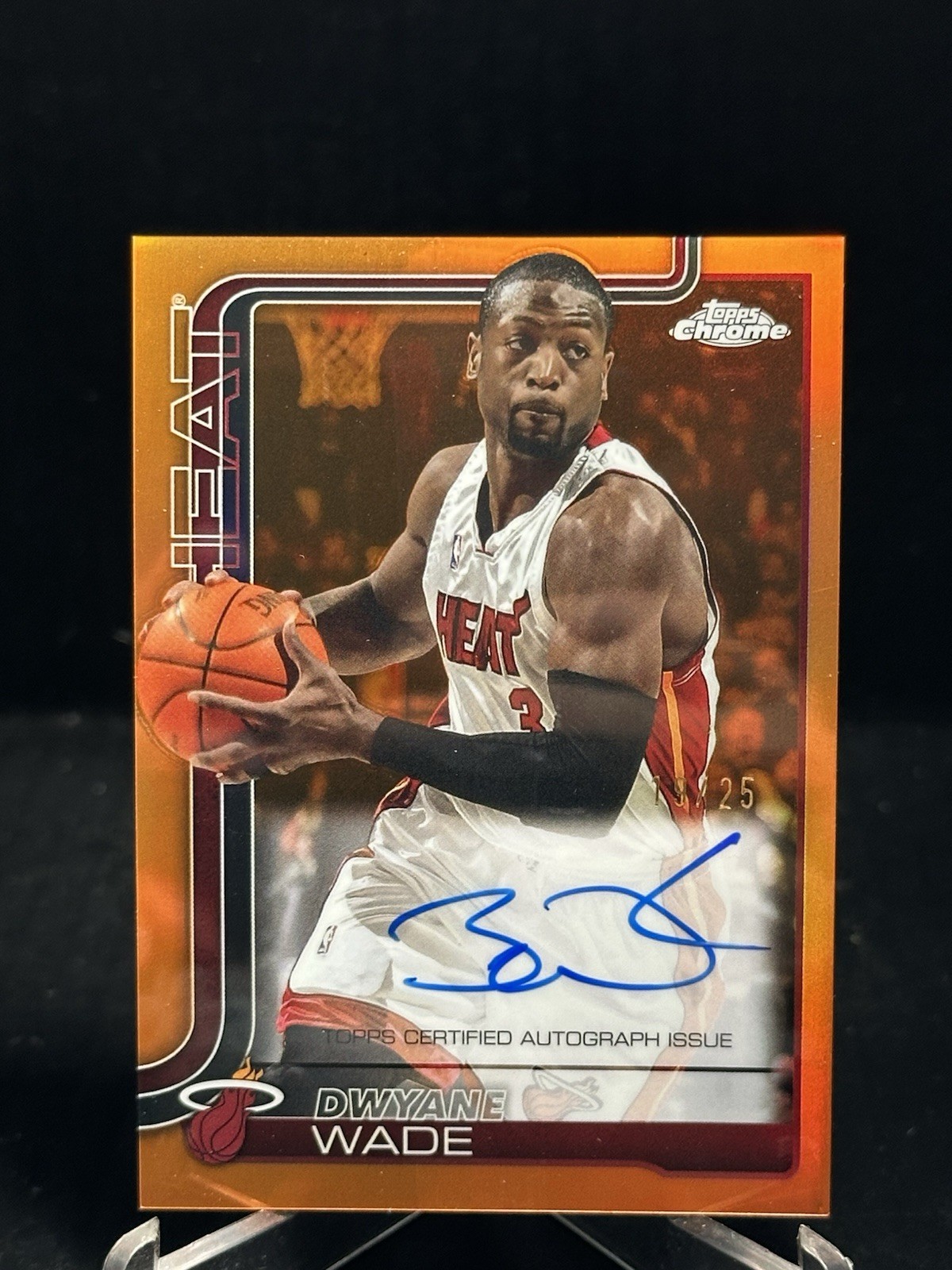 Dwyane Wade 2025 Topps Chrome #TCA-DW Chrome Autographs - Orange