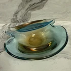 Vintage Murano Sommerso Fine Colored Glass Shell Bowl Estate Find