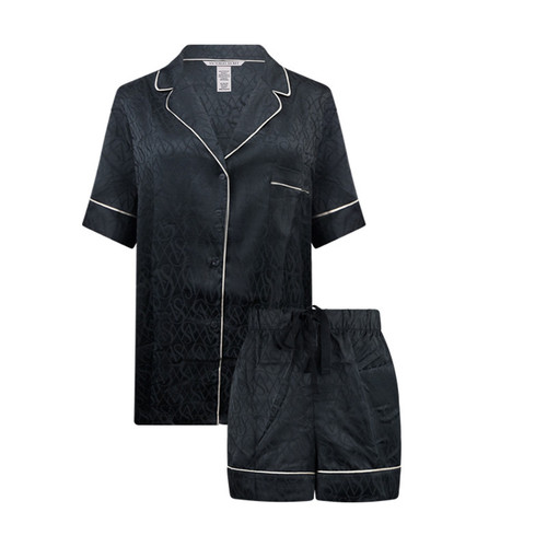 Victoria's Secret Black Satin Short Pyjamas X Large Ladies - Picture 1 of 6