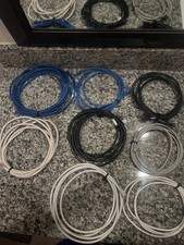 Lot of 8 RJ-45 Ethernet Patch Cables 10ft Rou...