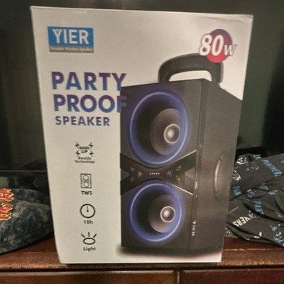 Yier Party Proof Portable Wireless Speaker Bluetooth 80W RGB Lights Stereo Sound