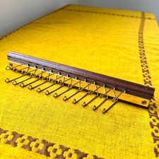MCM Wood  Brass Tie Rack