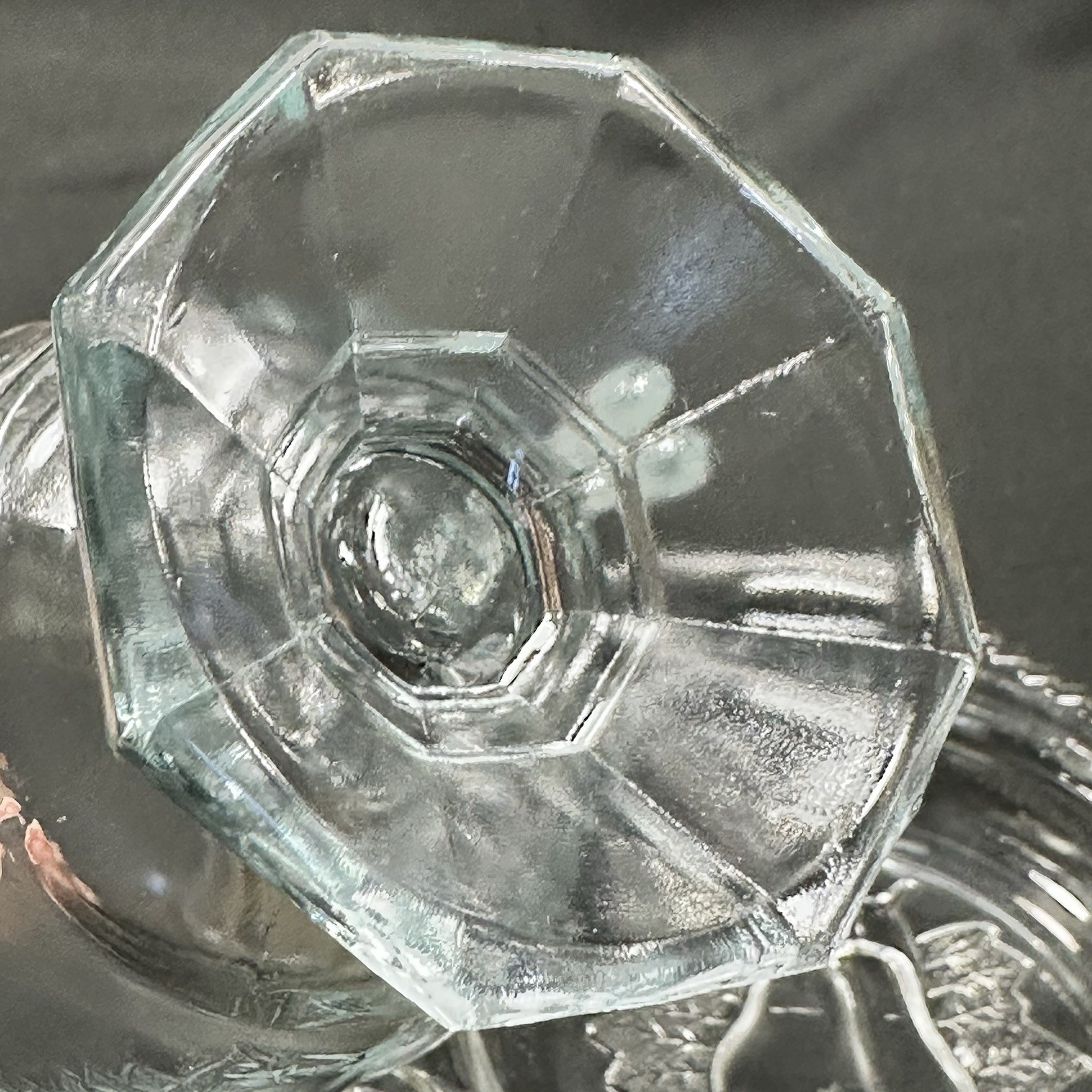 Vintage Clear Jeanette Glass "Baltimore Pear" Sugar and Butter Dish No Dome