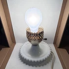 Vintage Hobnail Milk Glass Boudoir Bedroom Lamp