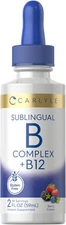 Vitamin B Complex Liquid | 2 fl oz | with B12 |  Berry Flavor | by Carlyle