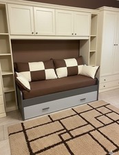 completo cuscini per letto a ponte o cassettone A Scacchi Marrone