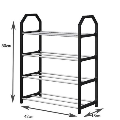 Raumsparende Schuhregal Schwarz Vielseitige Verwendung 4-layer Einfache Montage