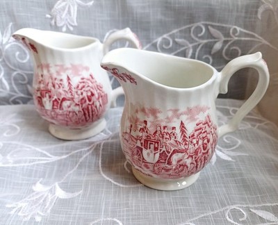 2 x Milchkännchen Myott ''Royal Mail'', Fine Staffordshire, Purpur, Top Zustand