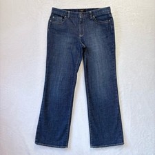 Talbots Bootcut Jeans Women 10P Blue Excellent Dark Wash Stretch Mid Rise