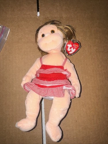 Ty Beanie Bopper Dumplin in Red and White Sun Suit, Vintage 2002 Rare