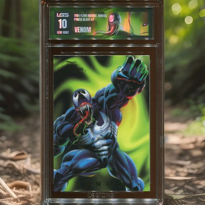 #ad #ad 1994 FLAIR MARVEL ANNUAL POWER BLAST VENOM #7 LEGIONS GRADING LGS GEM MINT 10 $89.99