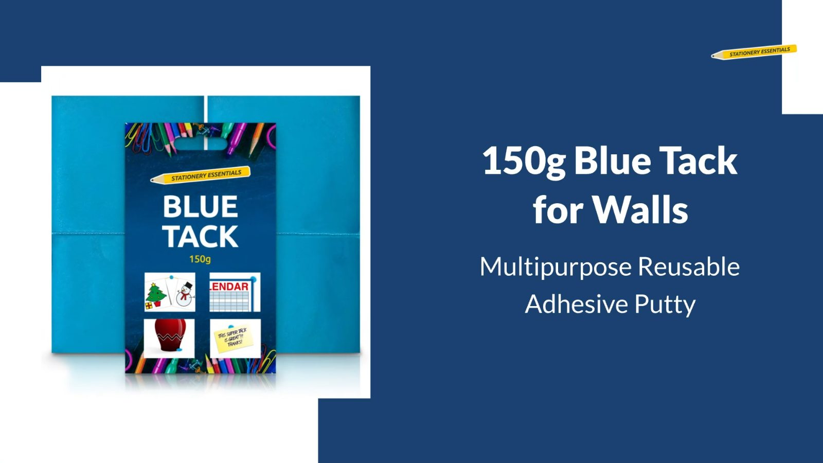 Super Tough Tack Blue Tac 150g Reusable Handy Size Sticky Adhesive
