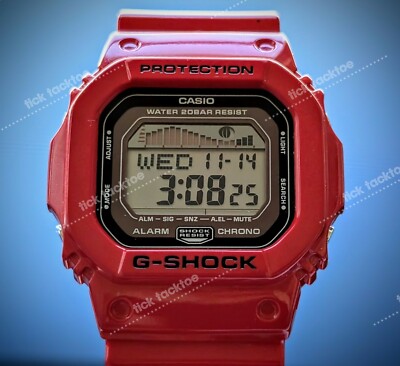 Rare Casio G-Shock Surfer Red G-Lide GLX5600-4 Digital Wrist Watch