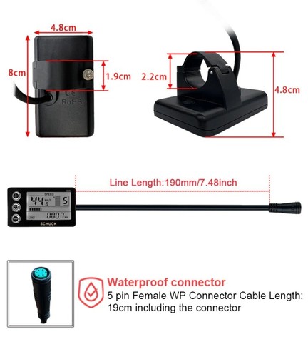 LCD Display 5 Pin Waterproof Connector for E-Scooter E-bike Motor Conversion Kit - Picture 11 of 14