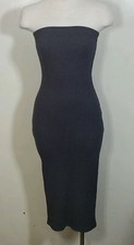 Tube stretchy bodycon dress, below knee, gray color, size S, made in USA