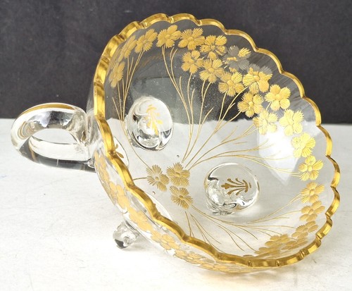 1. von 4. Jugendstil Tasse Glas Gold Handschliff Josephinenhütte um 1920 P849 - Picture 4 of 12