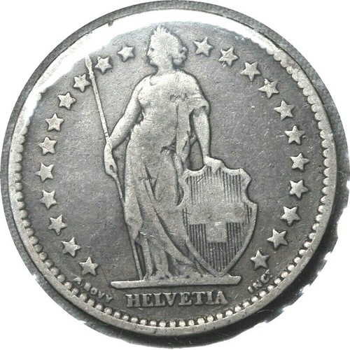 elf Switzerland 2 Francs 1875 Silver