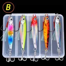 5pcs Metal Jig Fishing Lure Weights 10g-40g Trolling Hard Bait Bass Fishing Bait