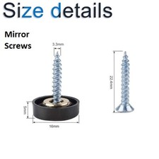 Mirror Screws With Black Stainless Steel Caps & Screws and Washers - Top Quality