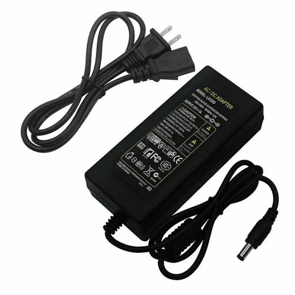12V 5A 5 AMP 60W DC Power Supply Adapter Transformer LED Strip CCTV PC 5050 USA - Image 2 of 4