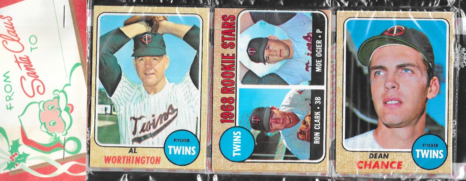 1968 Topps Holiday Baseball Card Rack Pack Twins Rookie Stars (700QA