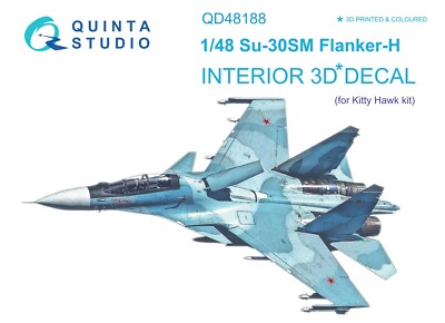 Quinta Studio QD48188 3D Interior Decal for Su-30SM Flanker-H (Kitty Hawk) 1/48