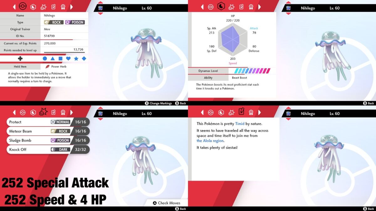 Pokemon Sword and Shield Nihilego 6IV-EV Competitively Trained –  Pokemon4Ever