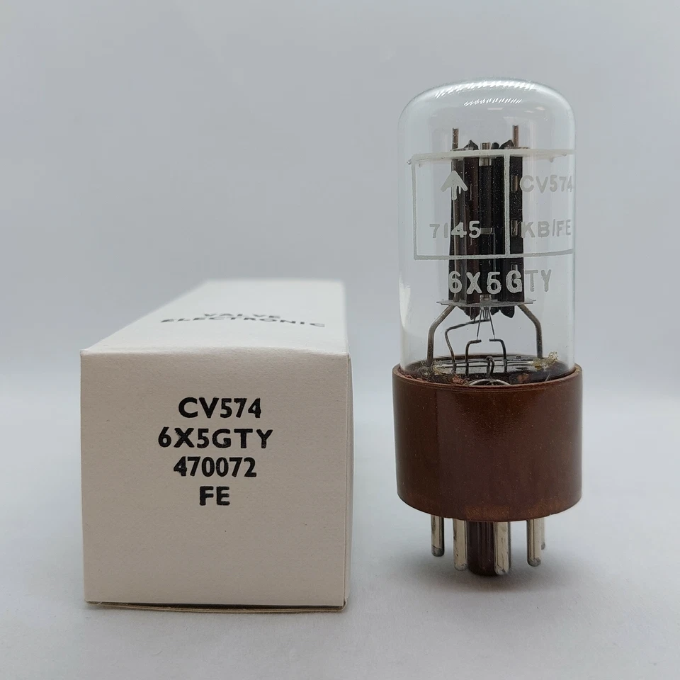 TUBO VALVOLA 6X5GT CV574 KB FE STC BRIMAR BASE MARRONE UK NOS