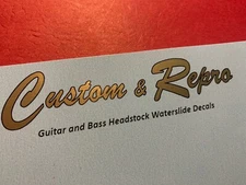 Vintage Reproduction Guitar Headstock Waterslide Metallic Decals Two per orderV 