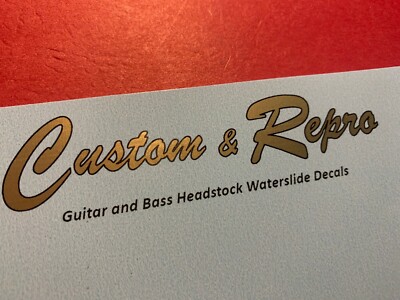 Guitar Vintage Reproduction Headstock Waterslide Metallic Decals 2 per order S&T