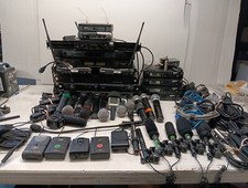 Huge Lot Of 20 Microphones , Receivers, Cords, 5 Personal Mic Packs And Cables.