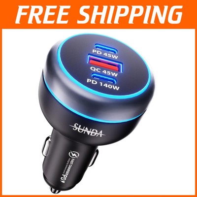 230W Durable Car Charger Adapter - 3 Ports for Family & Travel Needs