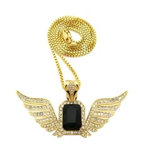 NEW ICE BLING WINGS PENDANT WITH 20" BOX CHAIN