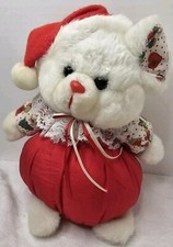 Vintage 1993 YDC Christmas Bear Nylon Parachute Bottom Fur Face Hands