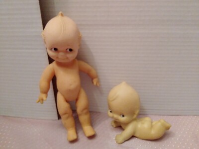 Vintage 2 1960-70s Kewpie Doll Movable By Cameo 8'' Tall & Crawling 5'' Taiwan