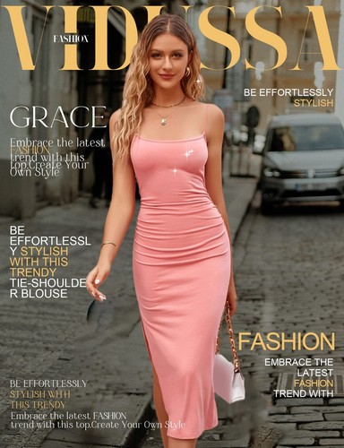 Women's Sleeveless Bodycon Midi Dress Twist Backless Split Club Party Long Ca... - Picture 4 of 5