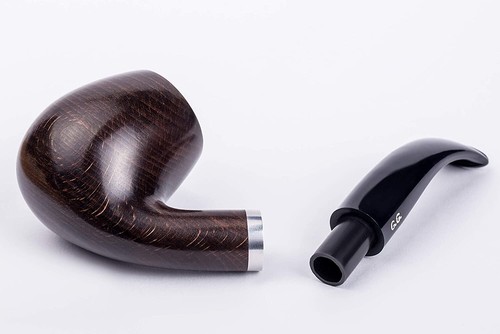Pipa da fumo tabacco in legno - forma classica piegata adatta per filtro 9 mm Maigret - Foto 7 di 7