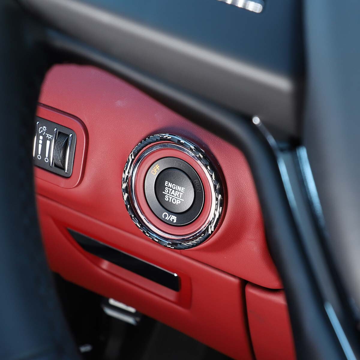 Carbon Engine Start Stop Button Trim For Maserati Ghibli