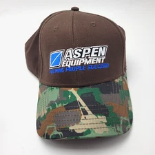 Aspen Equipment Sales Rentals Trucker Hat Cap Brown Strapback Minnesota B305D