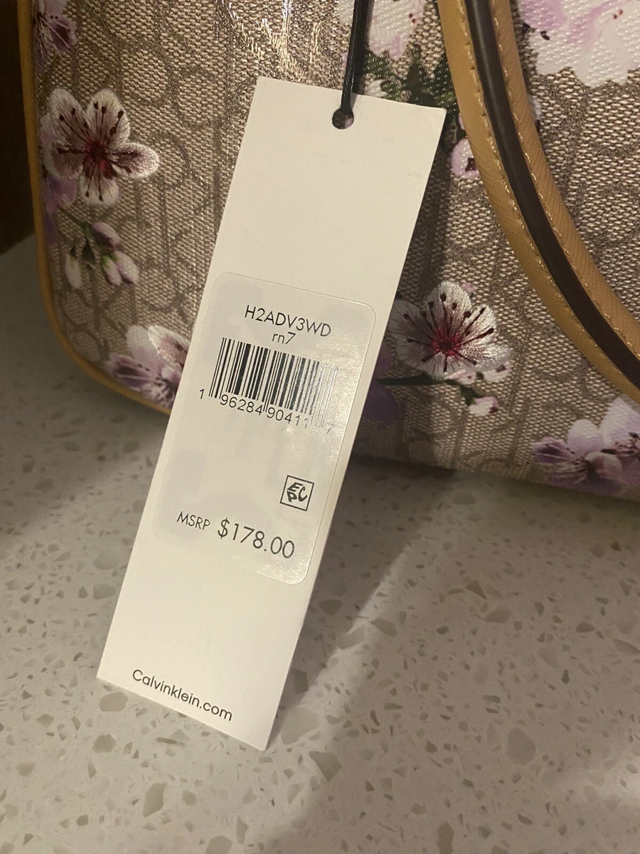 calvin klein key item signature satchel