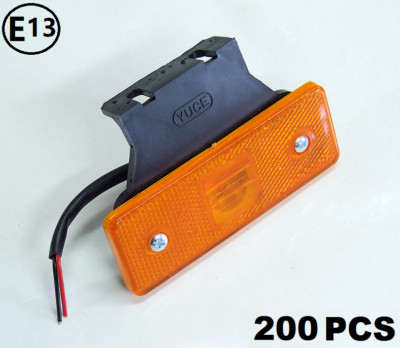 200x LED Seitenmarkierungsleuchten 24V Orange Amber Blinker mit Halter E13 Mark