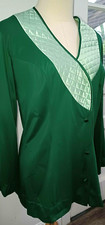 Vintage Vanity Fair Hollywood Glam Deco Bed Jacket Emerald Green Quilted Collar