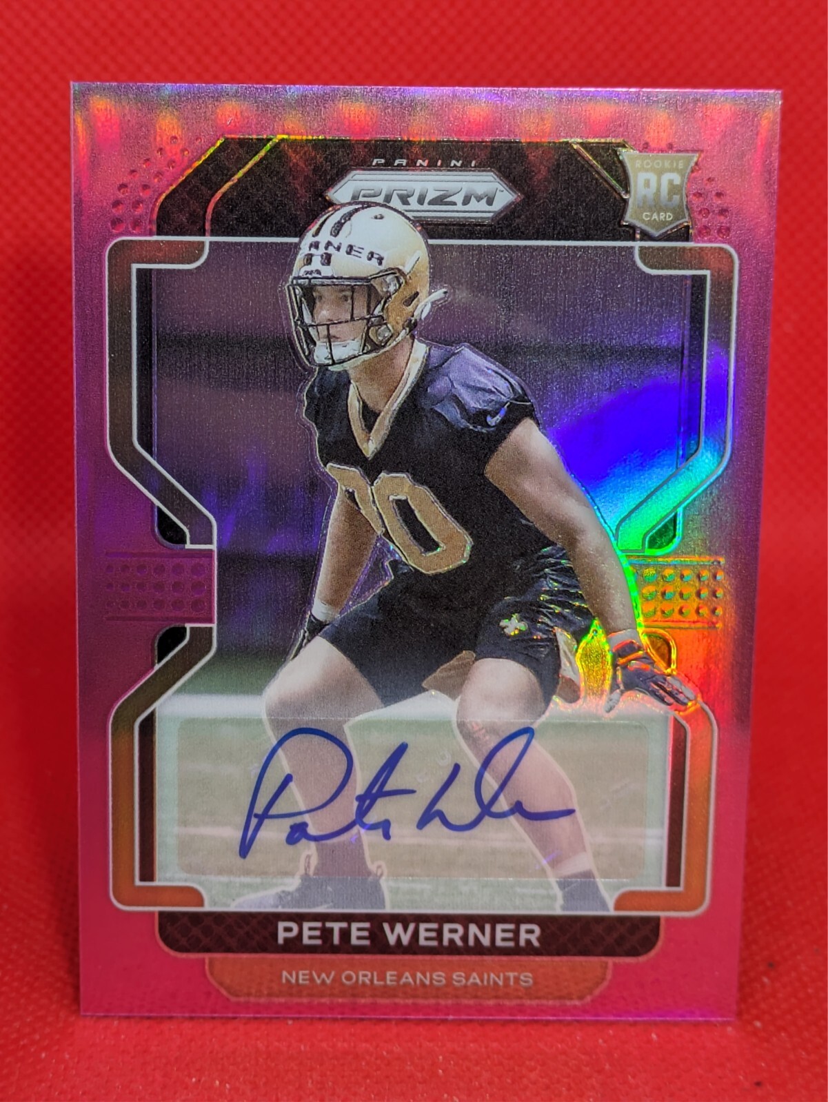 Pete Werner Panini Prizm #391 Autograph-Pink