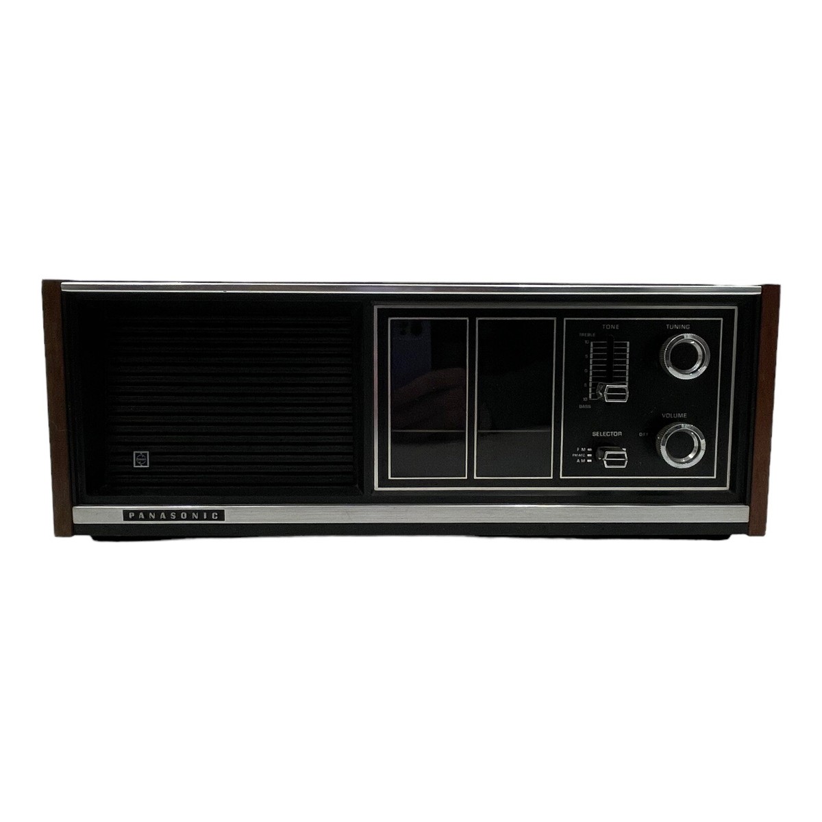 Vintage 70s Panasonic AM/FL Table Top Electric Radio Wood RE 7371