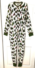 Lazy One 1 pc Pajamas unisex XL reindeer tree NO PEEKING flap Long Johns PJ's