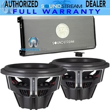 pkg SOUNDSTREAM T1.6000DL 6000W SPEAKERS AMPLIFIER + 2 RSW154 15" SUBWOOFERS NEW