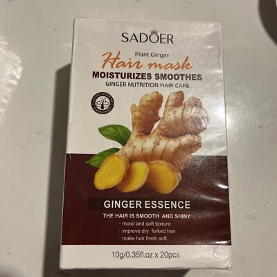 Sadoer Plant Ginger Hair Mask For Smooth and Shiny Hair 0.35 Oz 20 Sachets #S13