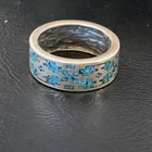 Womens Blue Turquoise Chip Navajo Sterling Silver Inlay Ring Size 5.5 12468